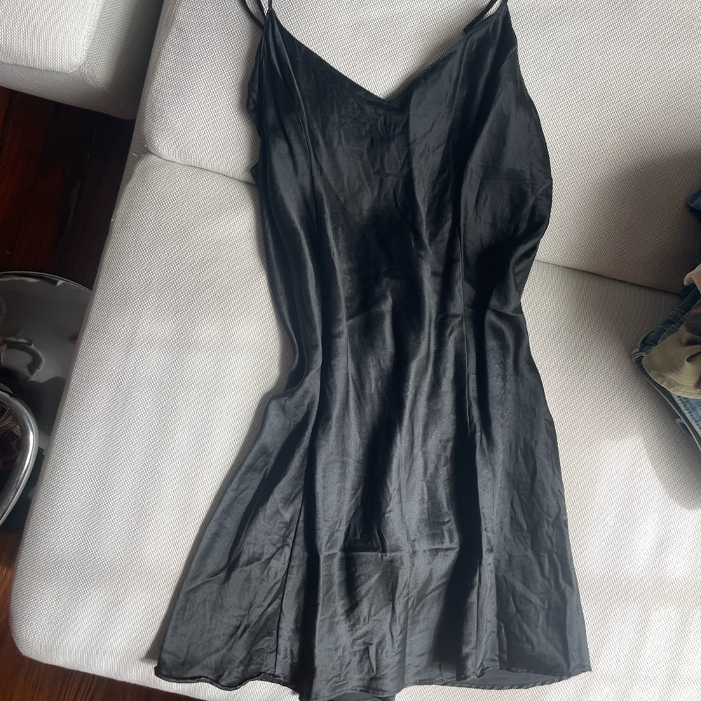 Black silk Slip Dress